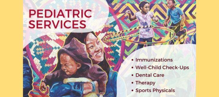 Pediatric services; immunizations, well-child check-ups, dental care, therapy, sports physicals